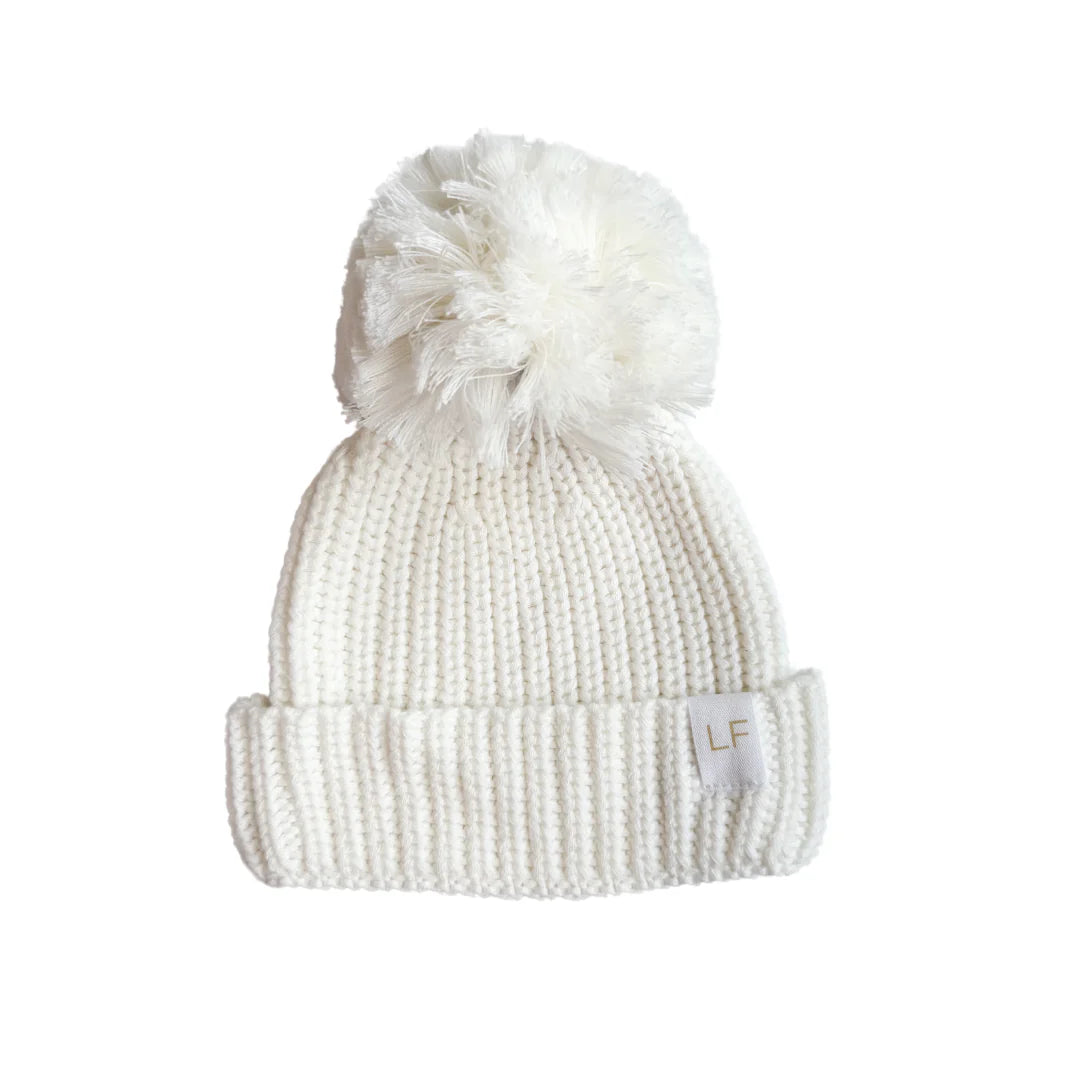 Knitted Pom Beanie | Milk