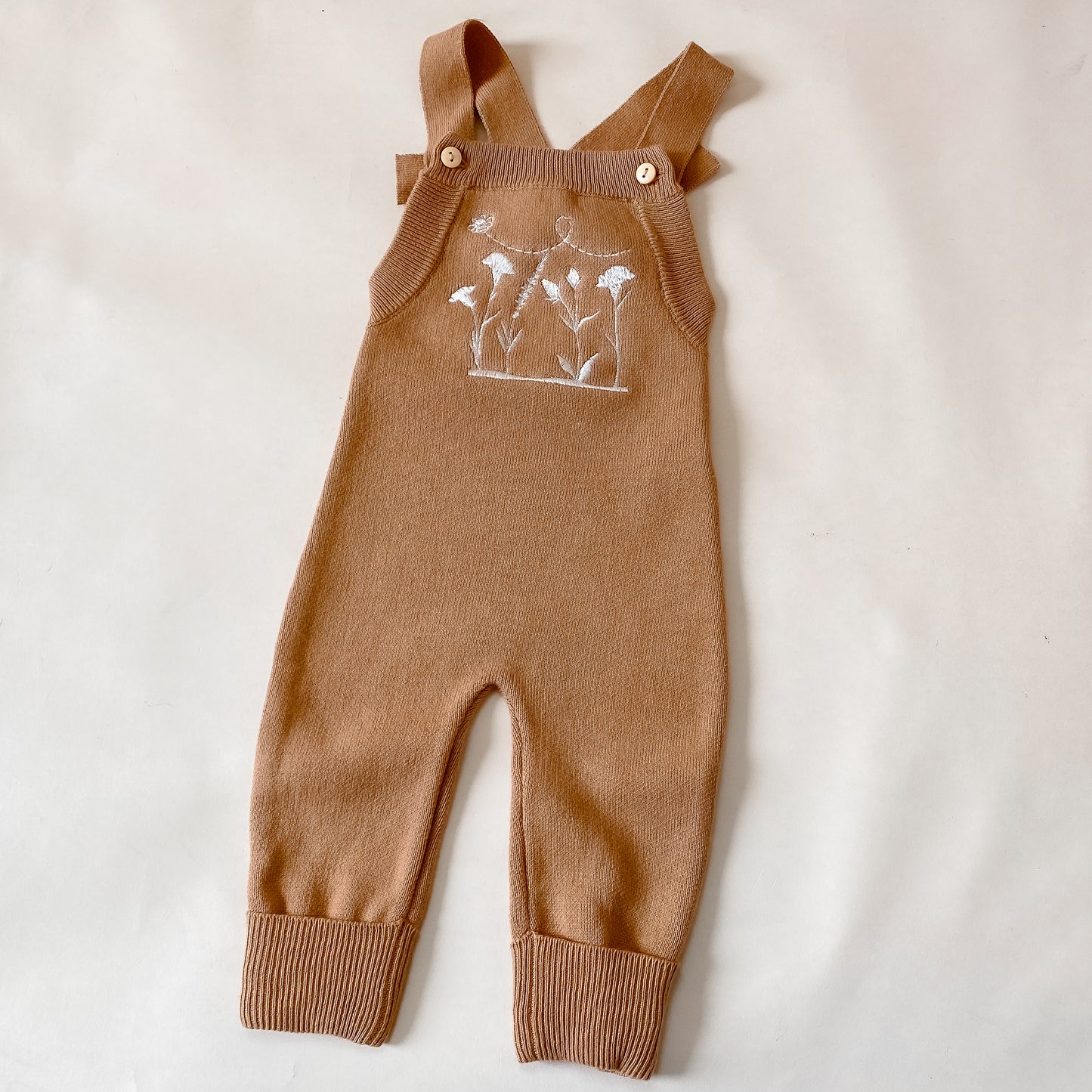 Wildflower Knit Overalls - Golden Syrup