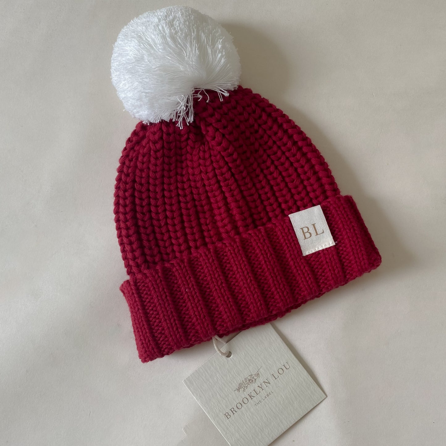 Chunky Knit Beanie - Christmas Red