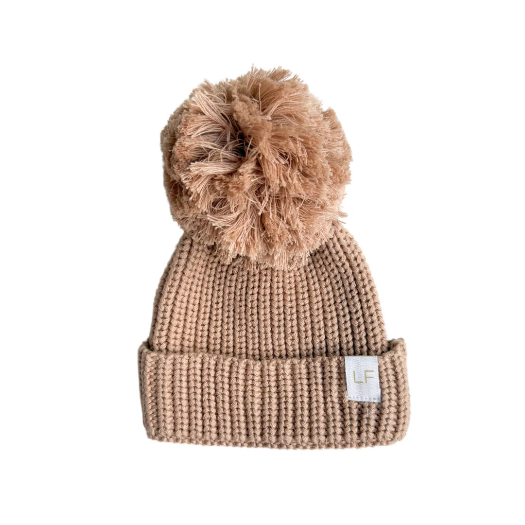 Knitted Pom Beanie - Teddy