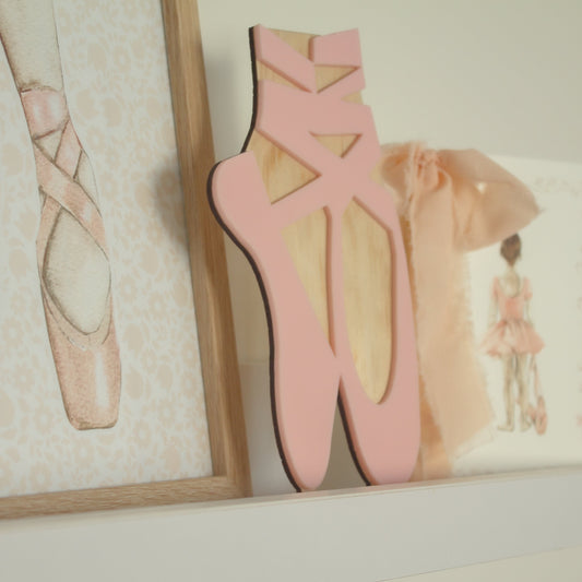 Ballet Slippers - Wooden/Pink Acrylic