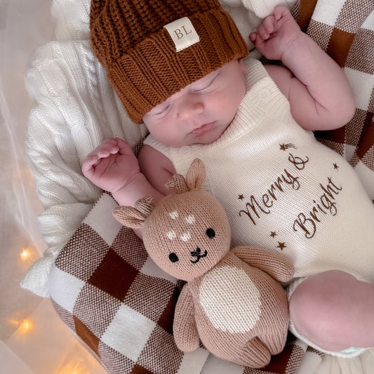 Crochet baby fawn reindeer teddy