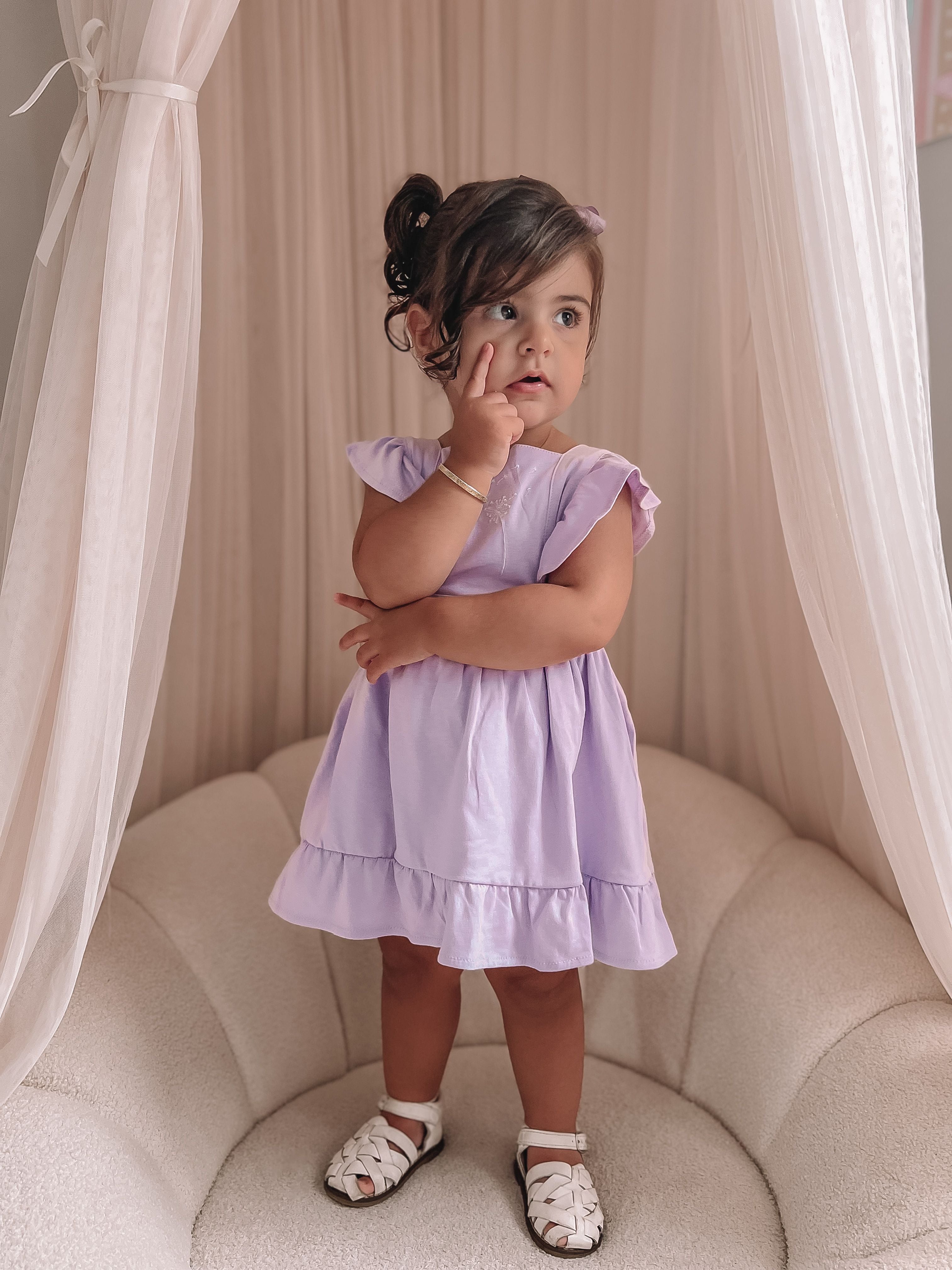 Lilac Dandelion Jersey Pinafore Dress