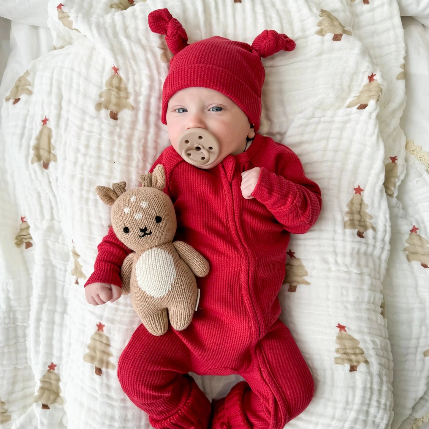 Zip Romper - Rudolph Waffle (No frill)