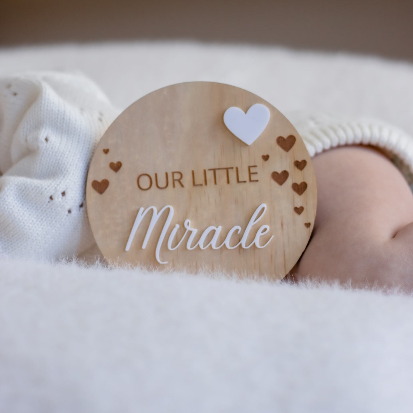 Our Little Miracle Wooden Plaque