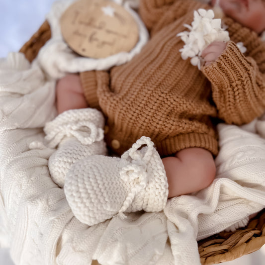 Crochet Booties - Almost White