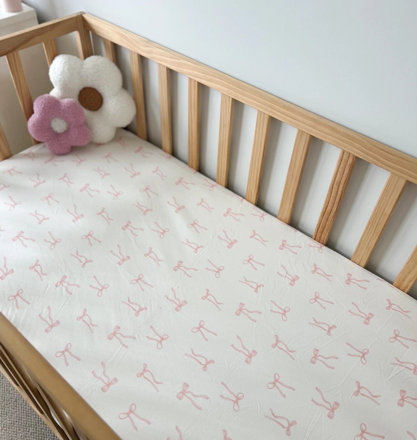 Cot Sheet - Pink Bows