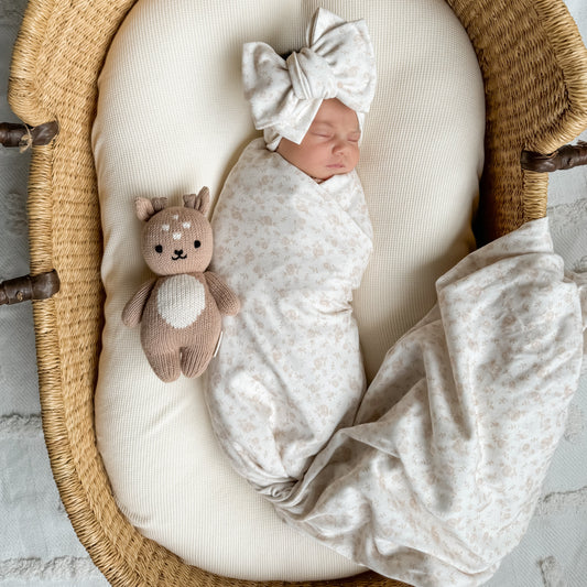 Jersey Swaddle Set - Vintage Rose