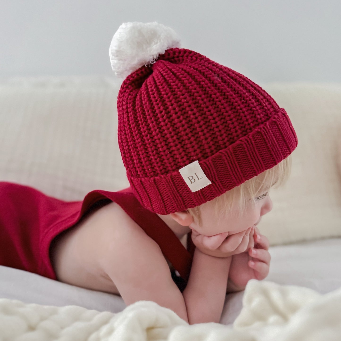 Chunky Knit Beanie - Christmas Red